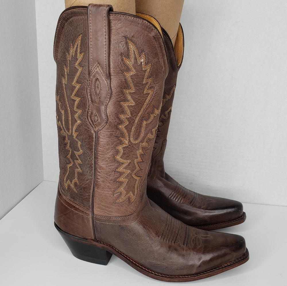 Old West Tan Canyon All Leather 14 Inch Boots